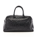 Chanel Quilted Bowling Bag Black Caviar Leather