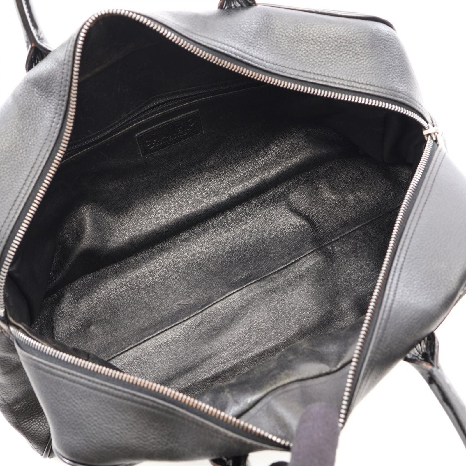 Chanel Quilted Bowling Bag Black Caviar Leather — view 3