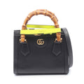 Gucci Handbag Diana Mini GG Marmont 2-Way Black Brown Leather Small Tote