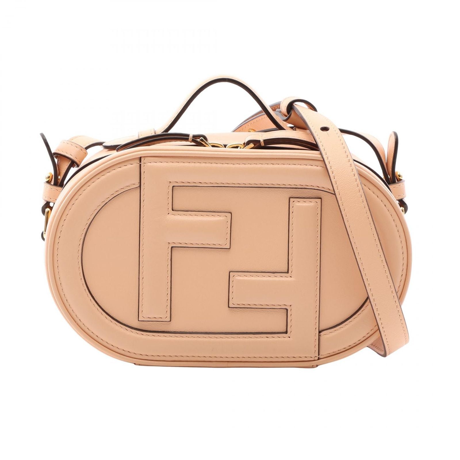 Fendi O-rock Small Camera Bag Pink Beige Leather