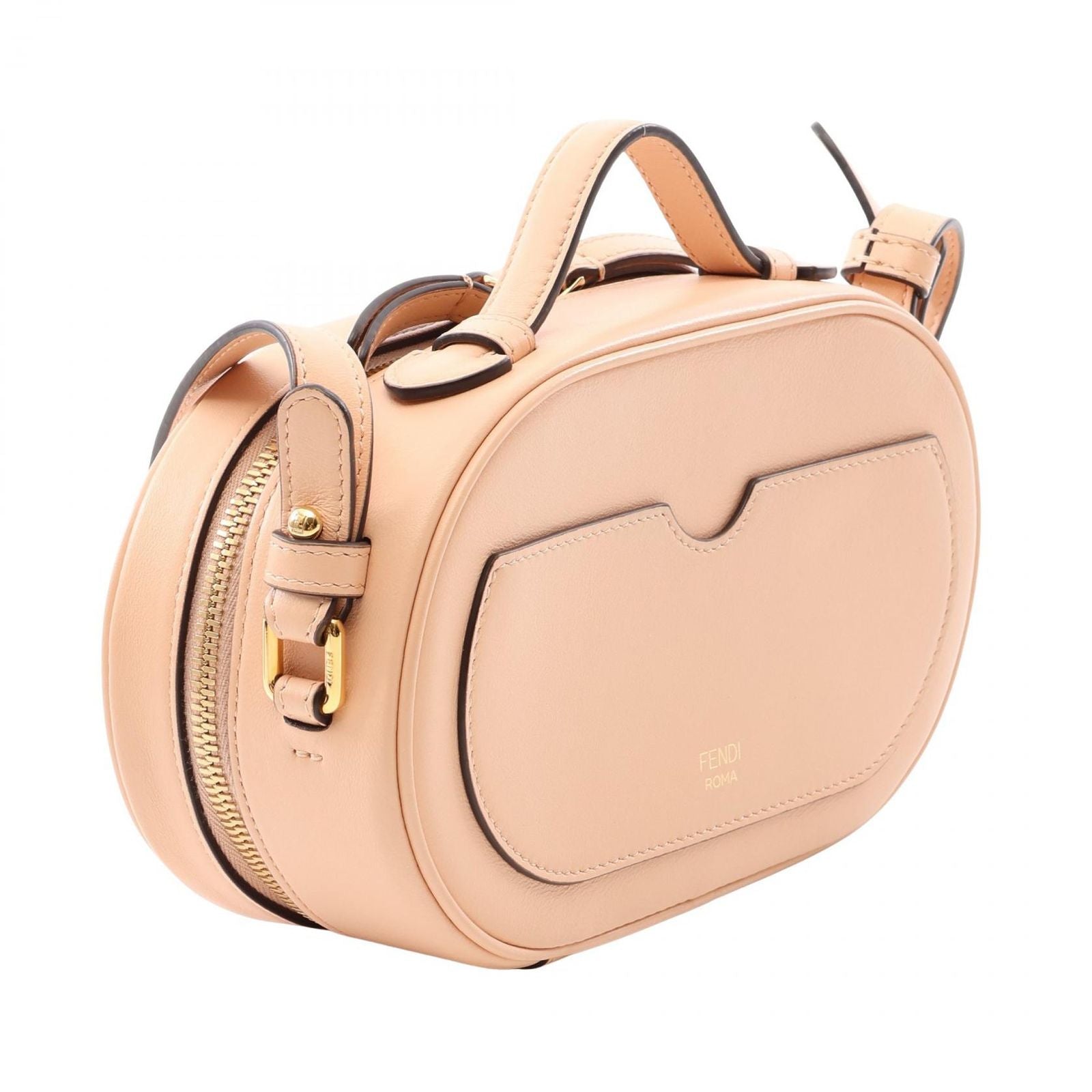Fendi O-rock Small Camera Bag Pink Beige Leather — view 2