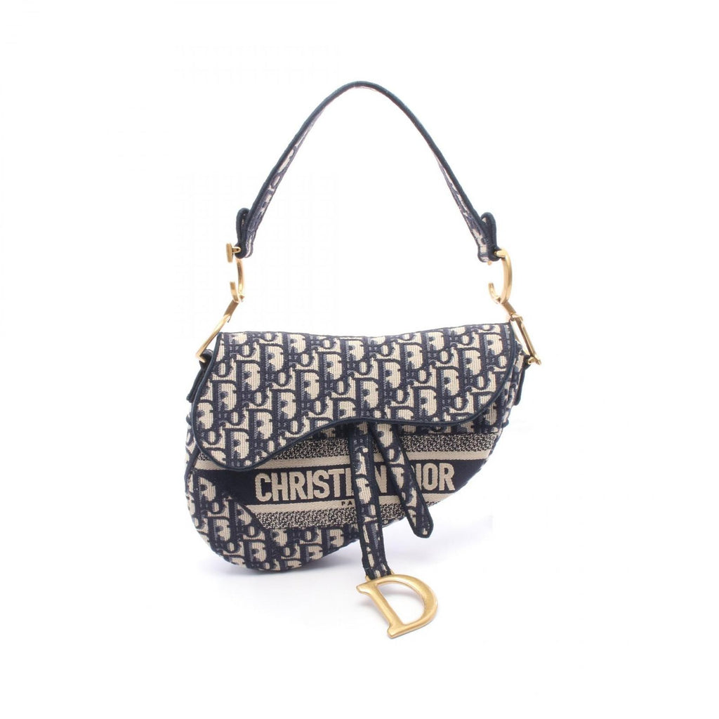 Dior Handbag Saddle Oblique Navy Canvas