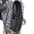 Dior Handbag Saddle Oblique Navy Canvas — view 3