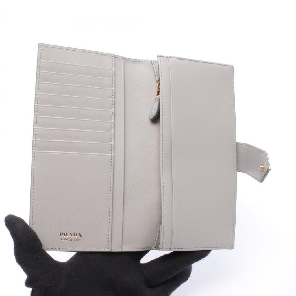 Prada Bifold Wallet Light Gray Leather — view 3