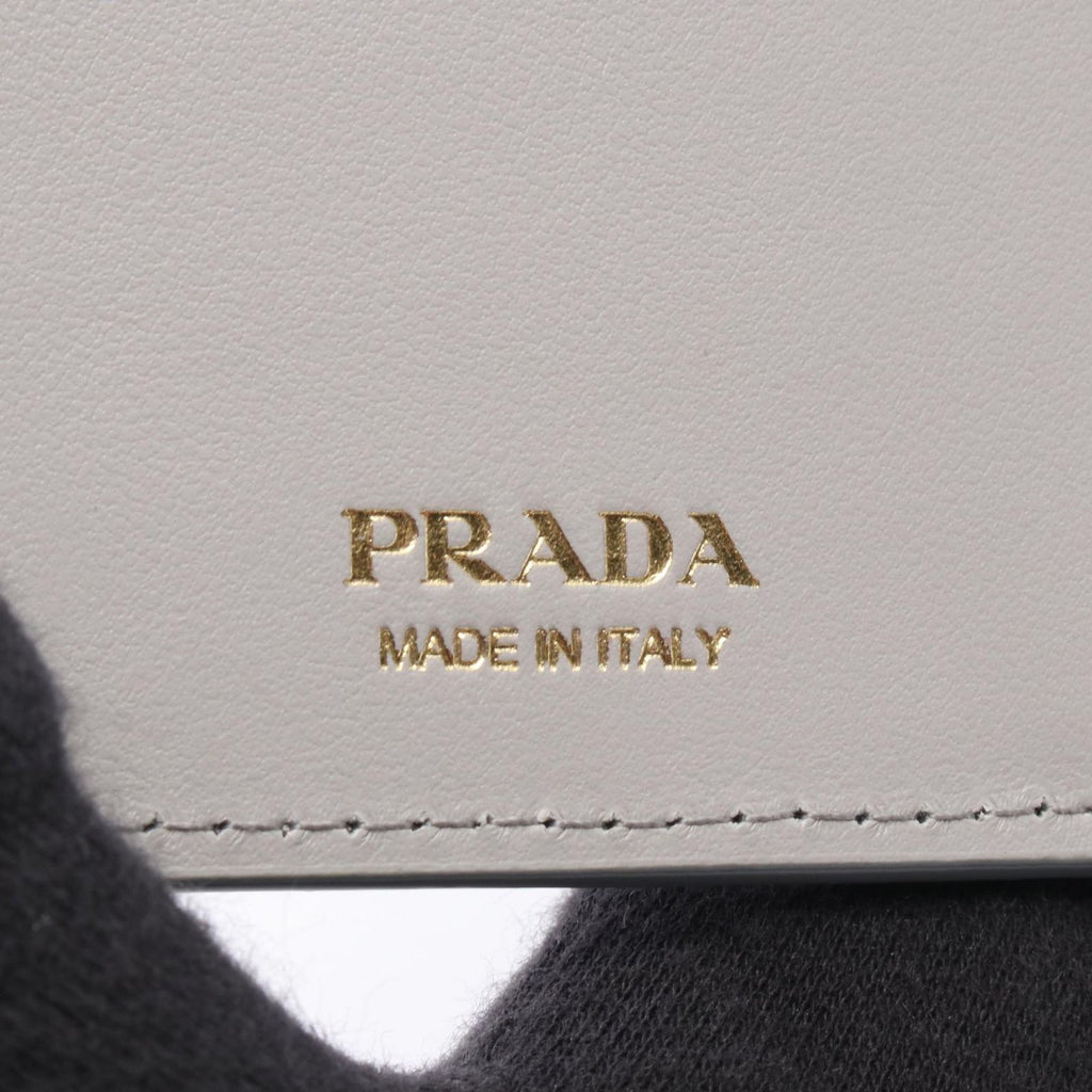 Prada Bifold Wallet Light Gray Leather — view 5
