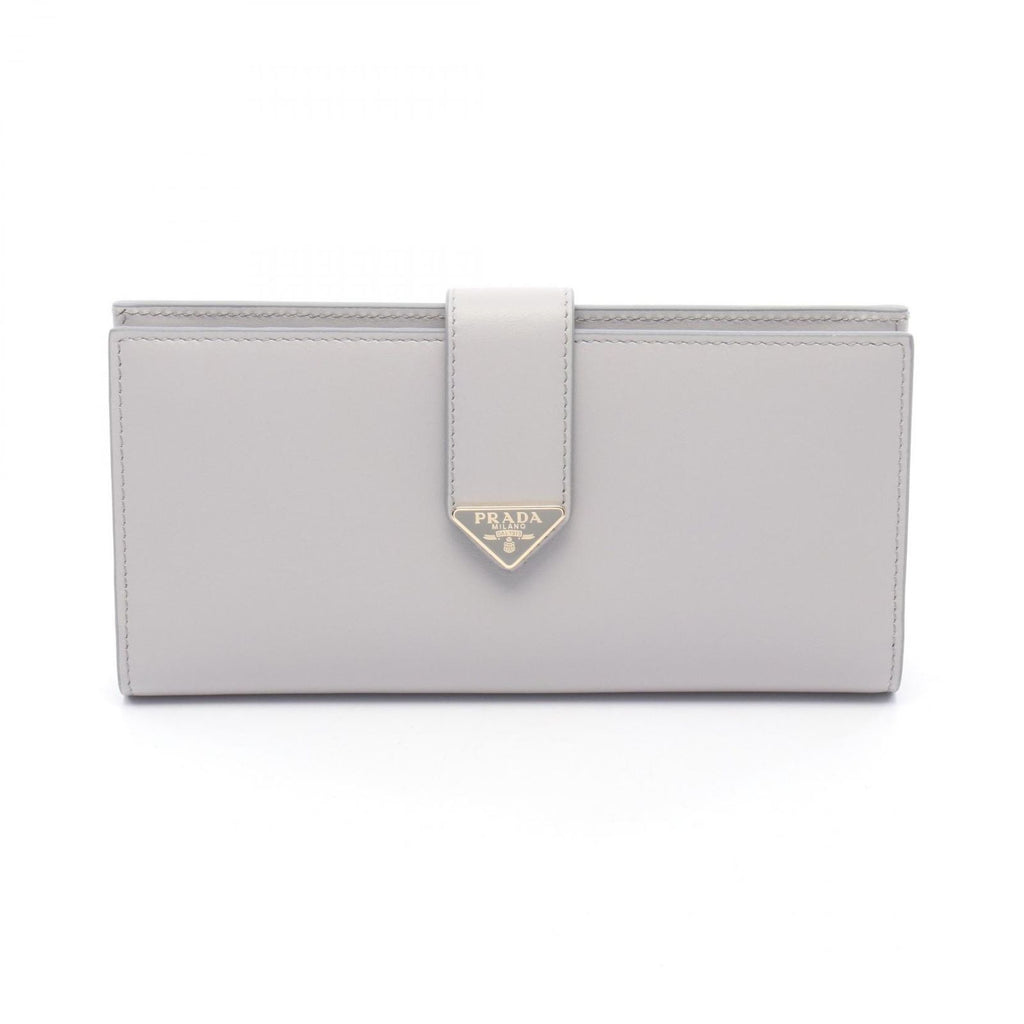Prada Bifold Wallet Light Gray Leather