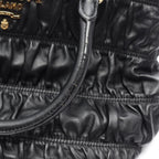 Prada Handbag Tessuto Soft CA 2-Way Black Leather Gathered Tote — view 8
