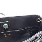 Prada Handbag Tessuto Soft CA 2-Way Black Leather Gathered Tote — view 5