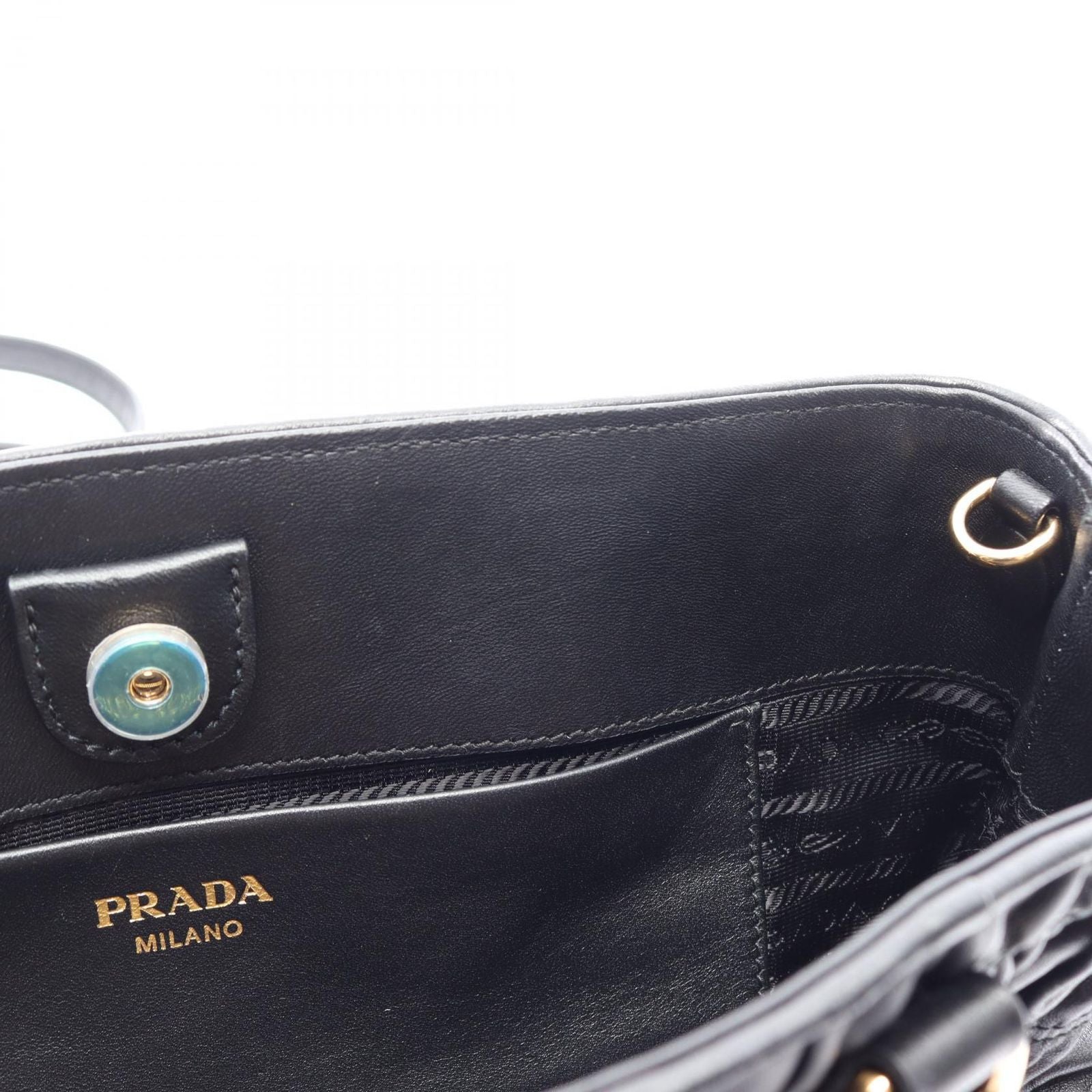 Prada Handbag Tessuto Soft CA 2-Way Black Leather Gathered Tote — view 5