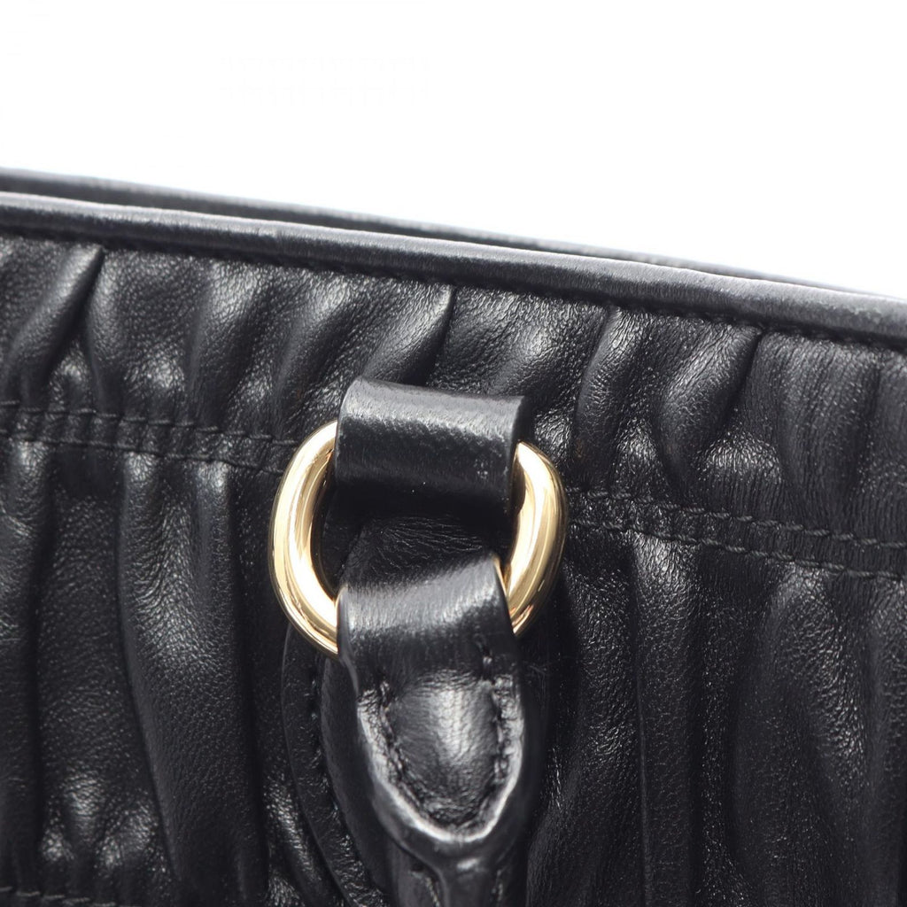Prada Handbag Tessuto Soft CA 2-Way Black Leather Gathered Tote — view 7