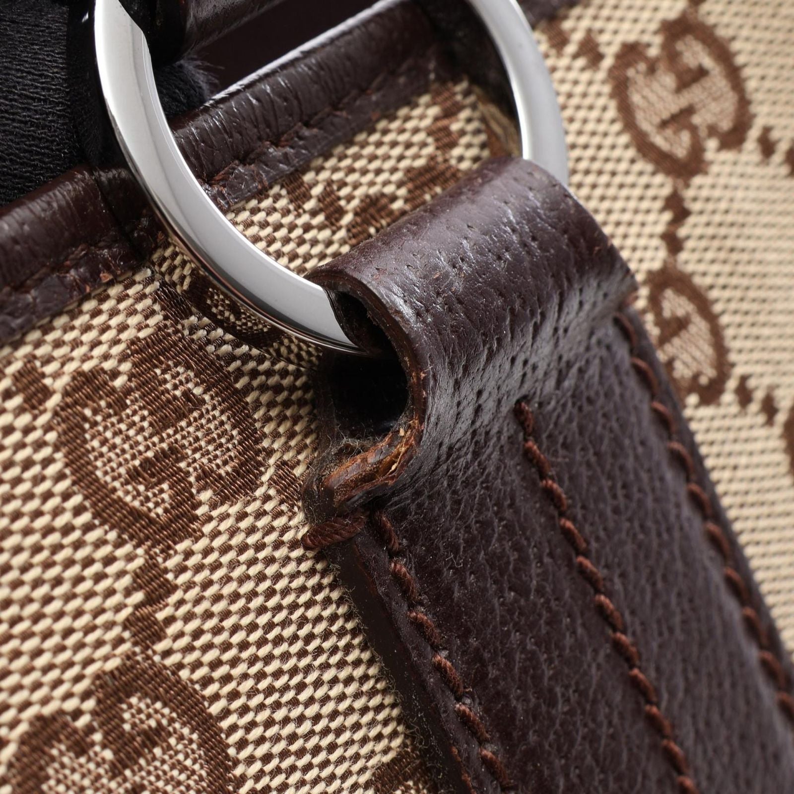 Gucci Tote Beige Brown Canvas Leather — view 7