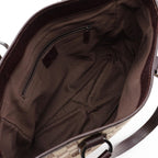 Gucci Tote Beige Brown Canvas Leather — view 3