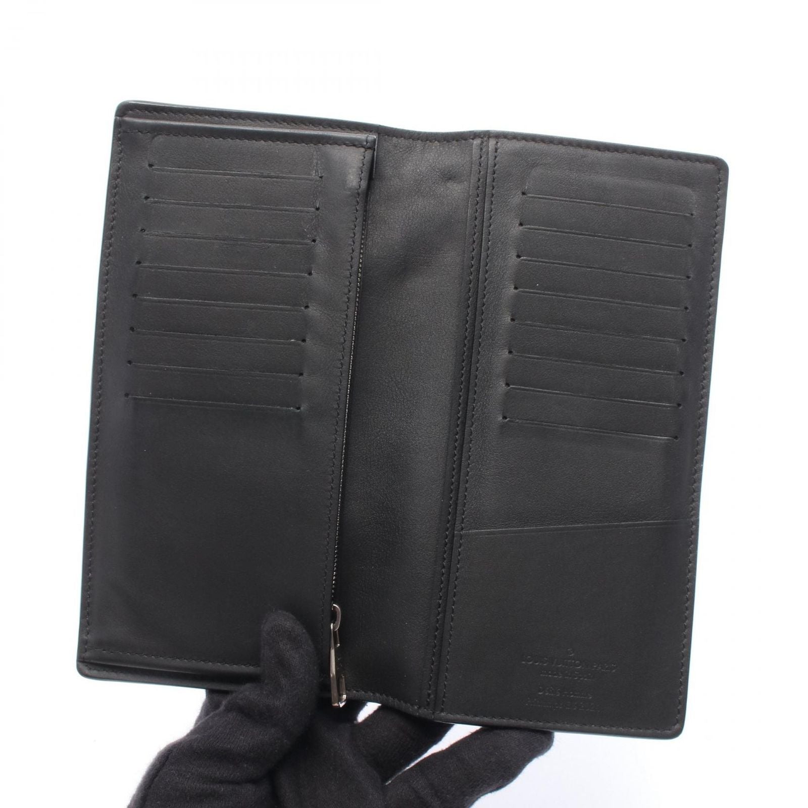 Louis Vuitton Bifold Wallet Portefeuille Brazza NM Noir Leather — view 3