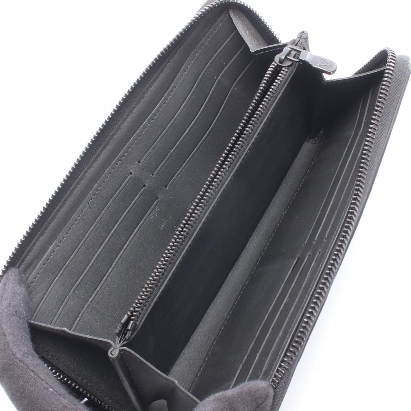 Louis Vuitton Round Wallet Zippy Horizontal Noir Leather — view 3