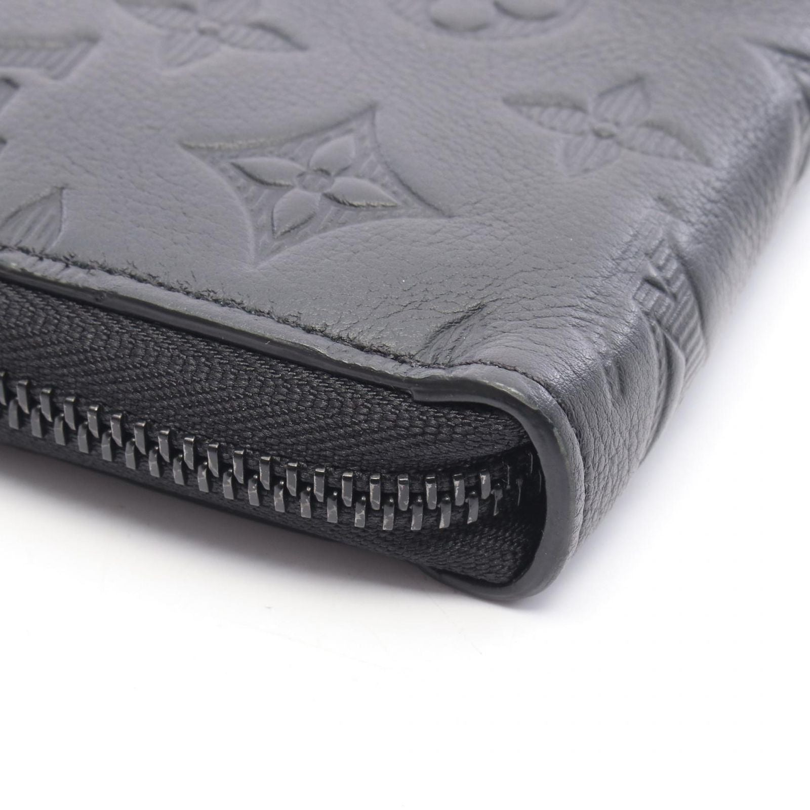 Louis Vuitton Round Wallet Zippy Horizontal Noir Leather — view 6