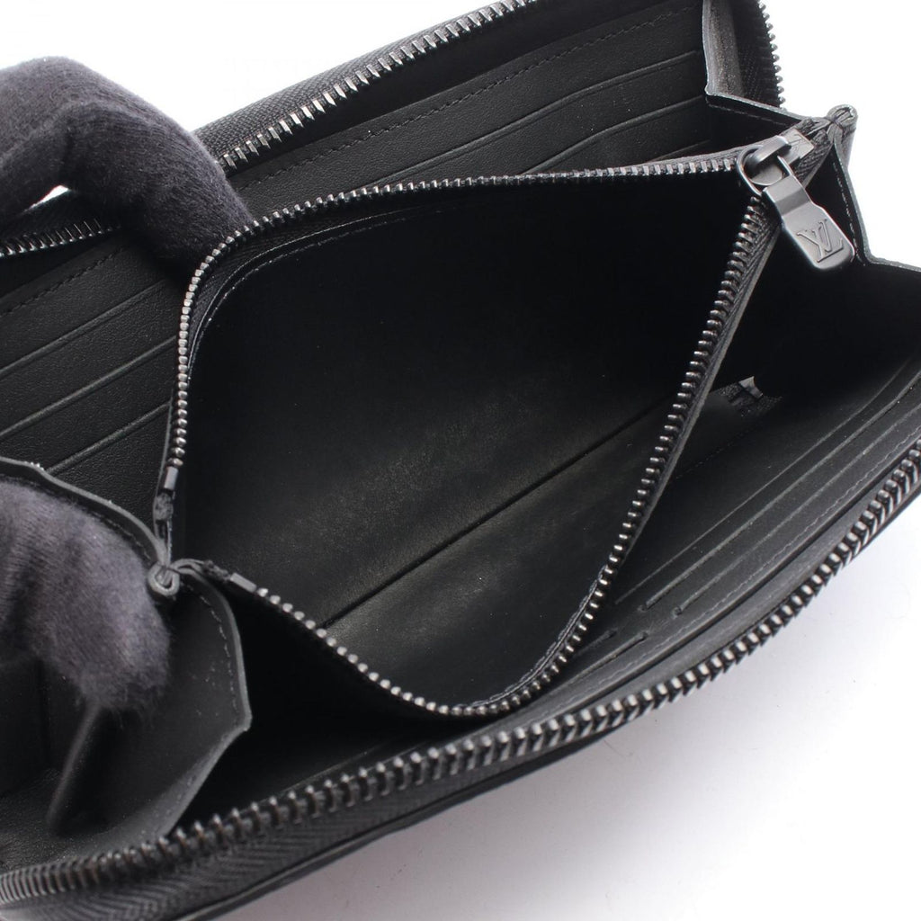 Louis Vuitton Round Wallet Zippy Horizontal Noir Leather — view 8