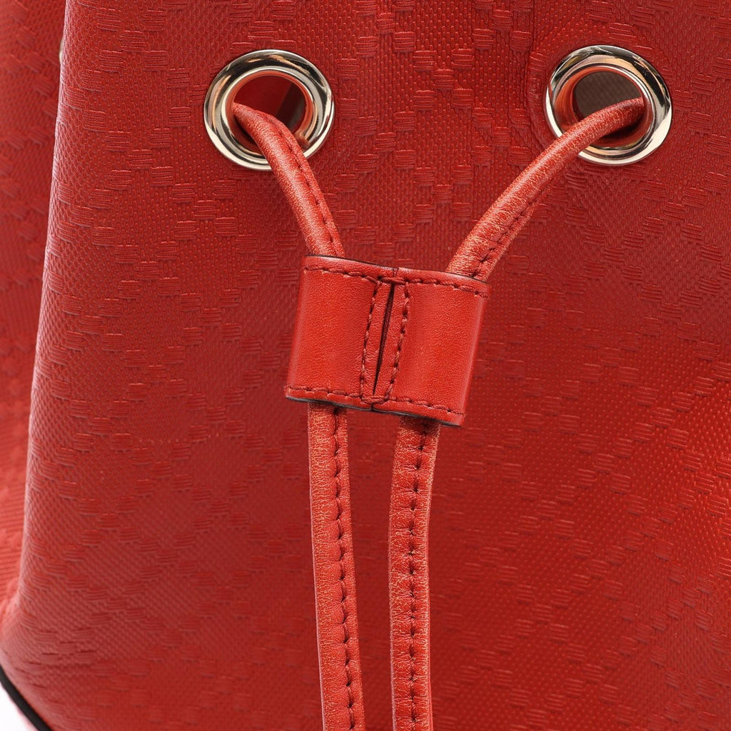 Gucci Shoulder Bag Bright Diamante Orange Leather Drawstring — view 6
