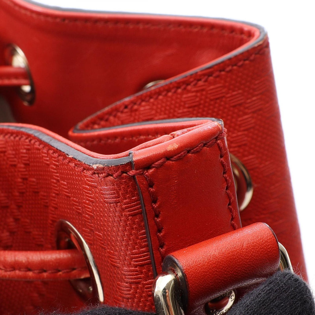 Gucci Shoulder Bag Bright Diamante Orange Leather Drawstring — view 9