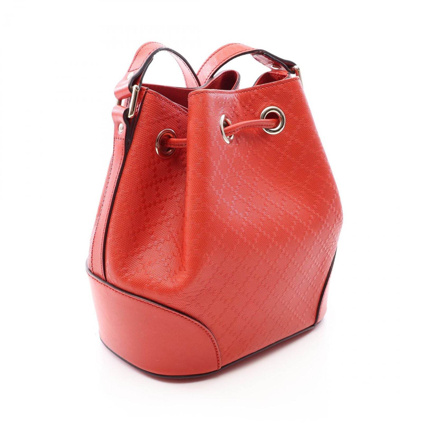 Gucci Shoulder Bag Bright Diamante Orange Leather Drawstring — view 2