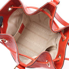 Gucci Shoulder Bag Bright Diamante Orange Leather Drawstring — view 3