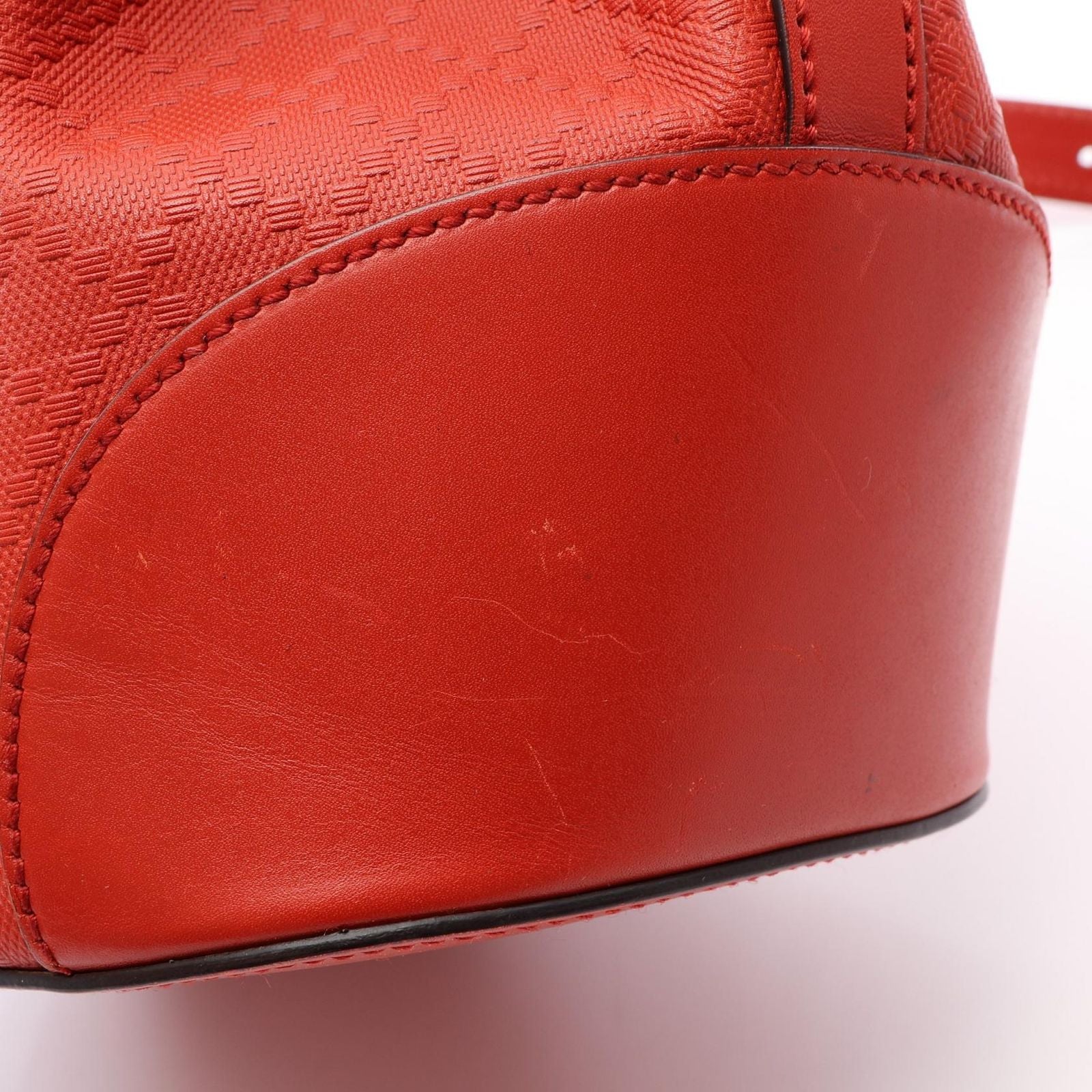 Gucci Shoulder Bag Bright Diamante Orange Leather Drawstring — view 7