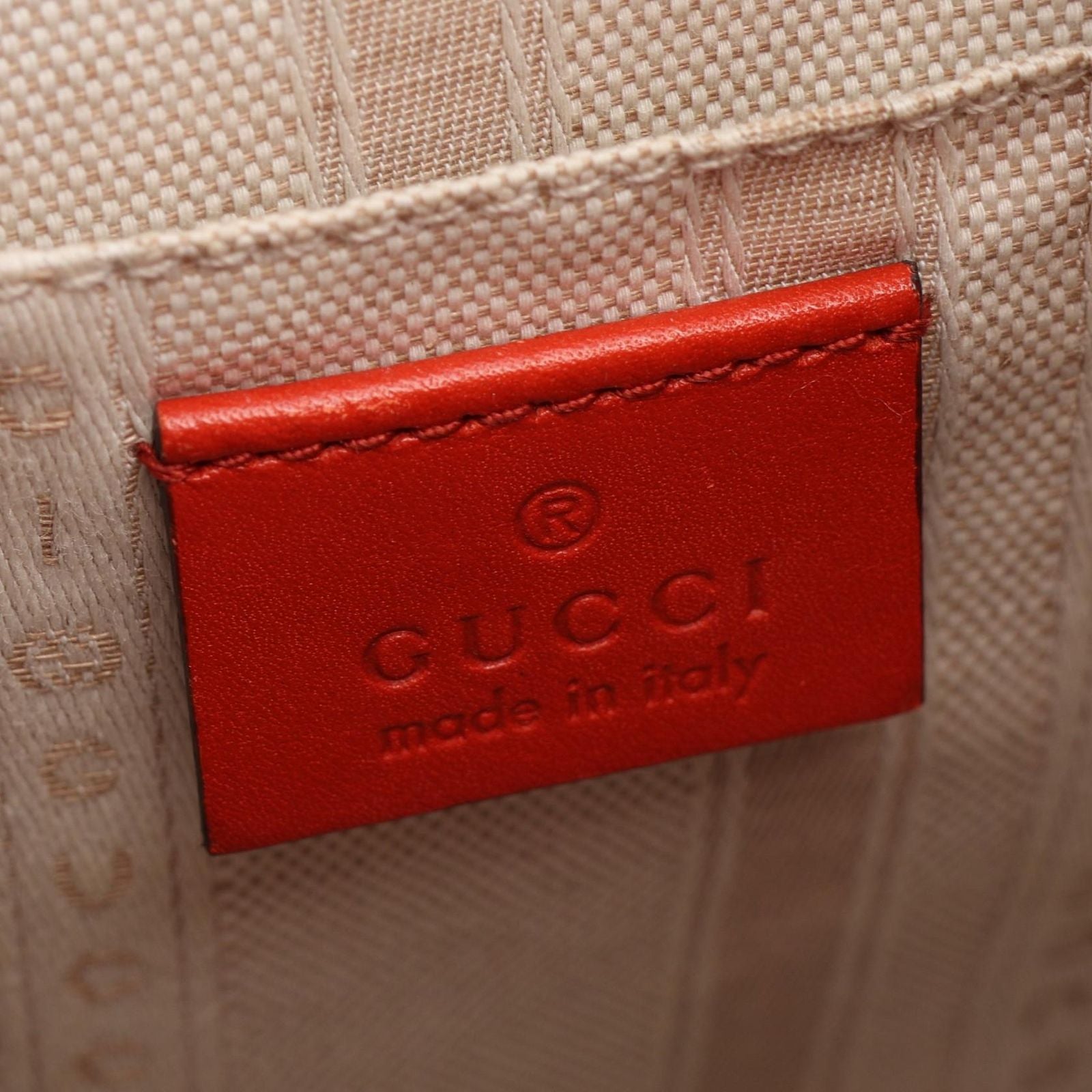Gucci Shoulder Bag Bright Diamante Orange Leather Drawstring — view 4