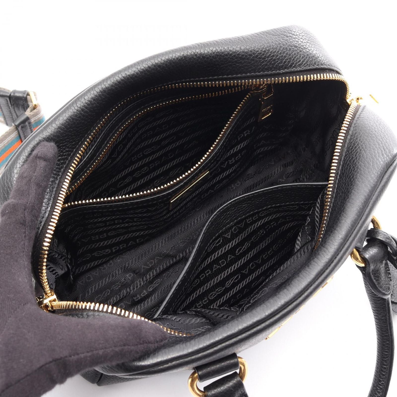 Prada Handbag Vitello Phenix 2-Way Black Leather — view 3