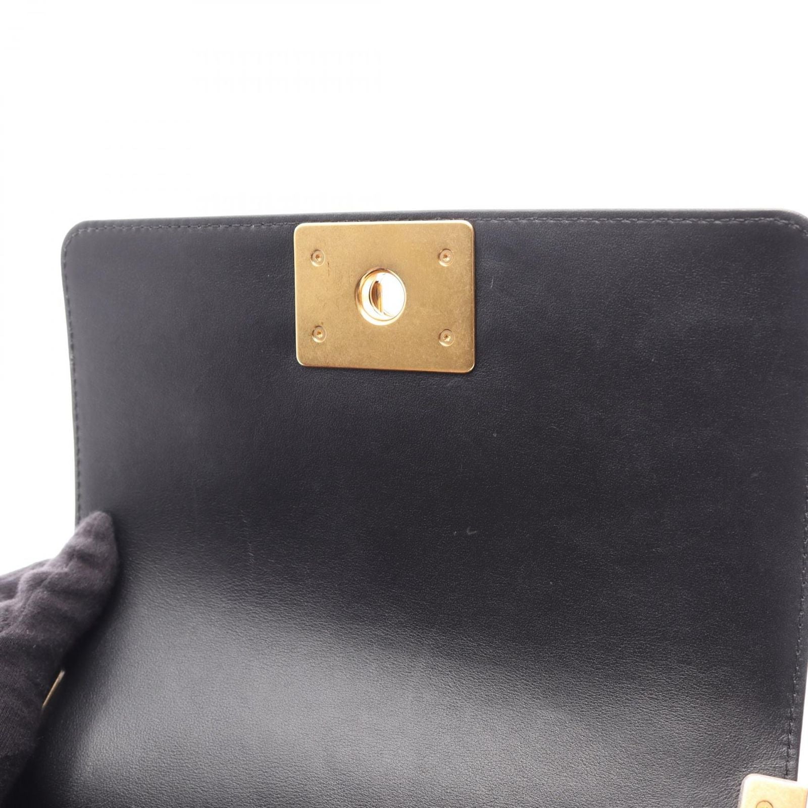 Chanel Shoulder Bag Boy Small Black Lambskin Chain — view 9