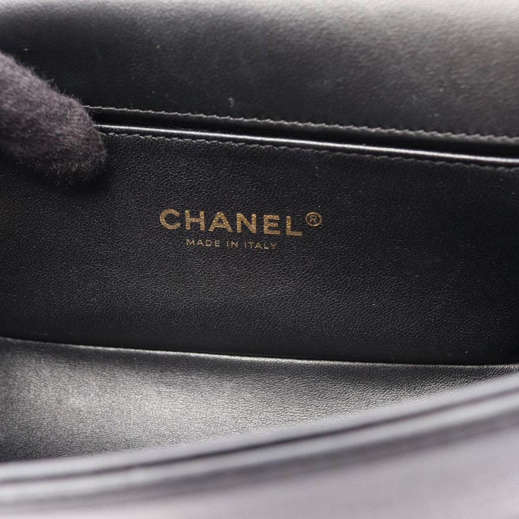Chanel Shoulder Bag Boy Small Black Lambskin Chain — view 7