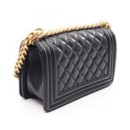 Chanel Shoulder Bag Boy Small Black Lambskin Chain — view 2