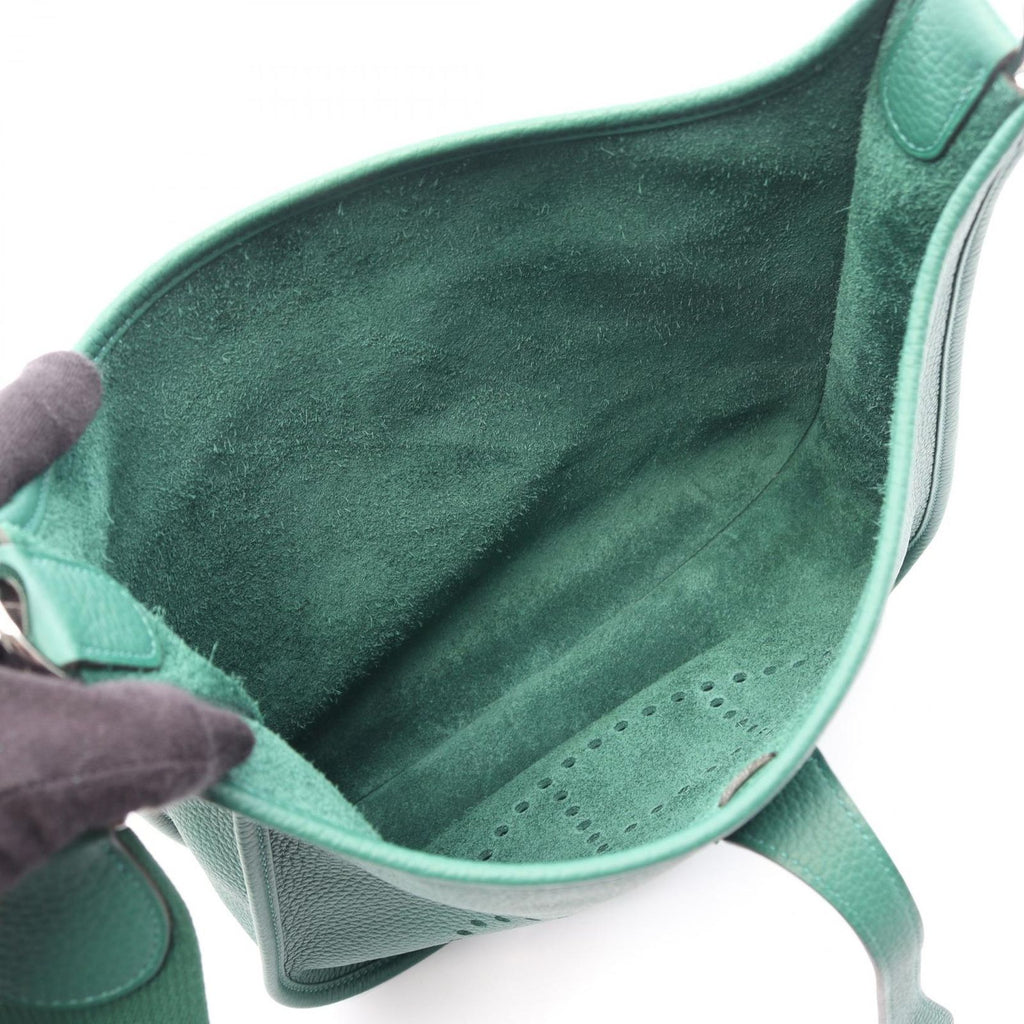 Hermes Shoulder Bag Evelyne 3 Trois PM Vert Vertigo Leather — view 3