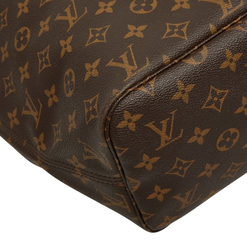 Louis Vuitton Monogram Neverfull MM Tote Brown Leather — view 5