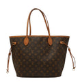 Louis Vuitton Monogram Neverfull MM Tote Brown Leather