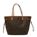 Louis Vuitton Monogram Neverfull MM Tote Brown Leather