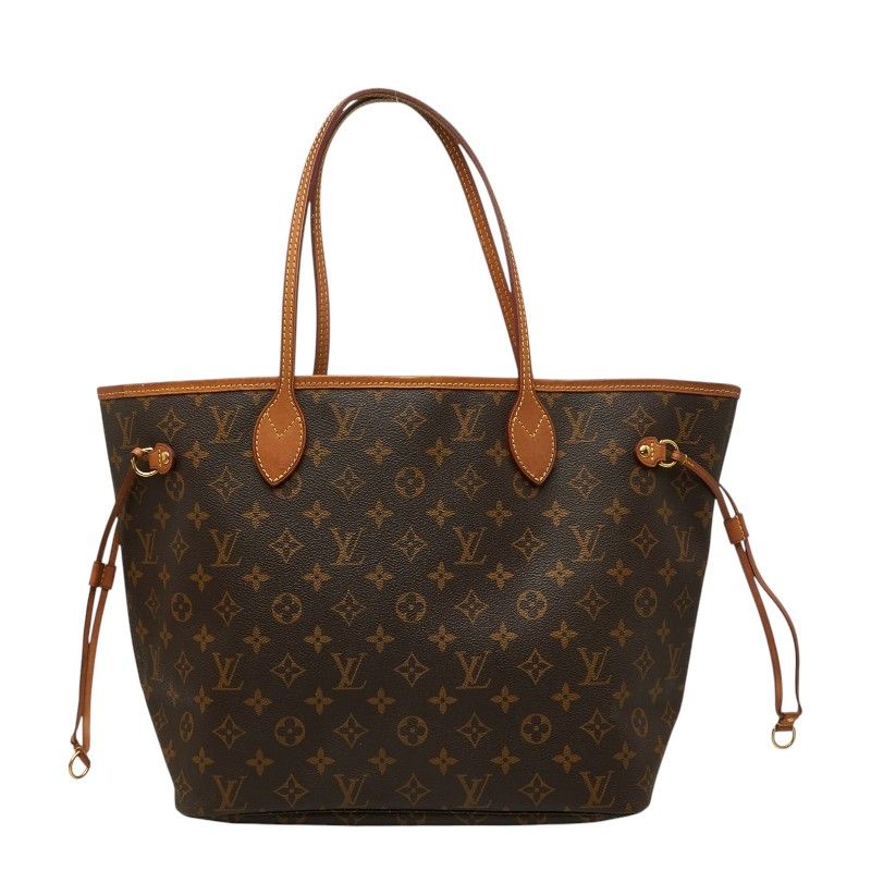 Louis Vuitton Monogram Neverfull MM Tote Brown Leather
