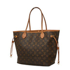Louis Vuitton Monogram Neverfull MM Tote Brown Leather — view 2