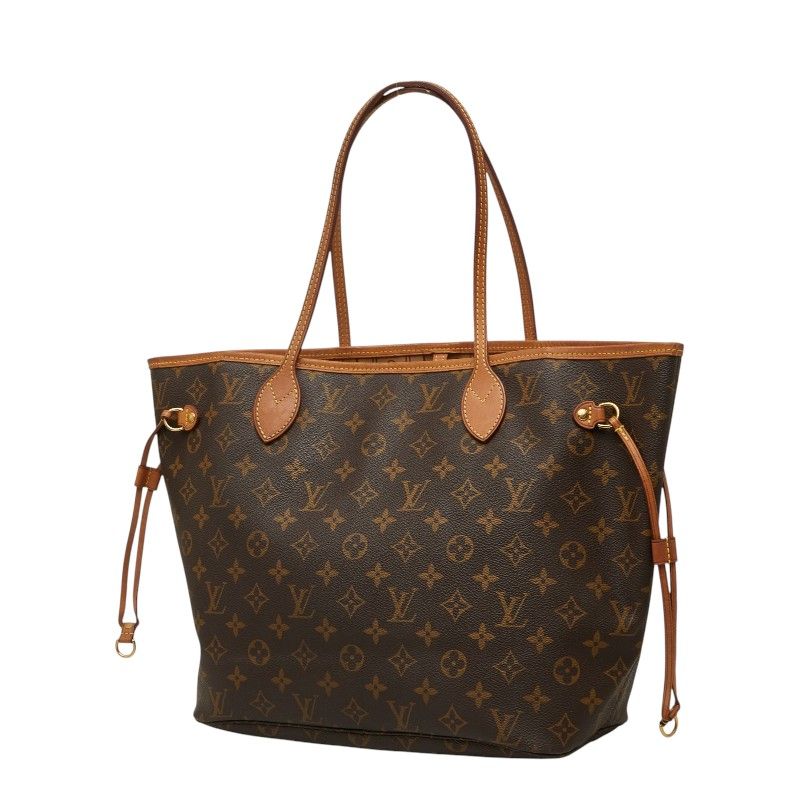Louis Vuitton Monogram Neverfull MM Tote Brown Leather — view 2