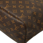 Louis Vuitton Monogram Neverfull MM Tote Brown Leather — view 4
