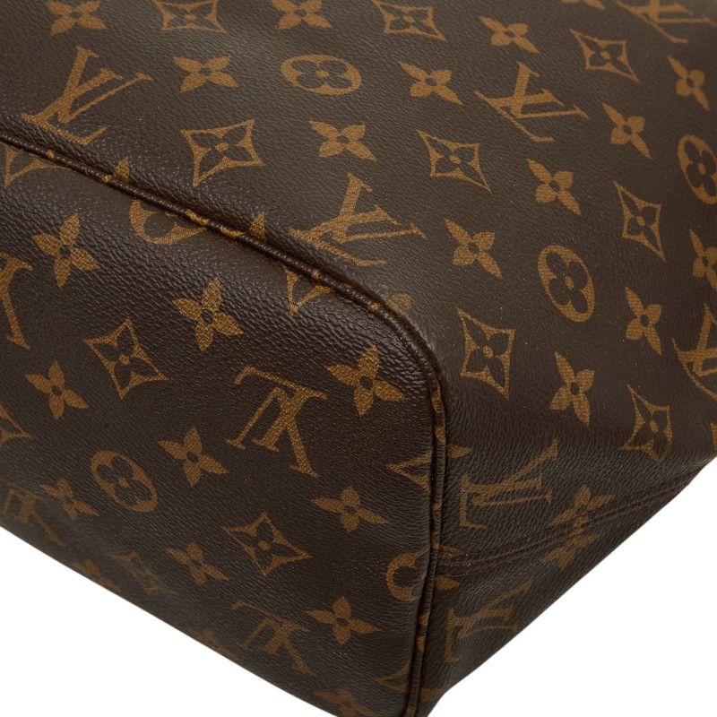Louis Vuitton Monogram Neverfull MM Tote Brown Leather — view 6