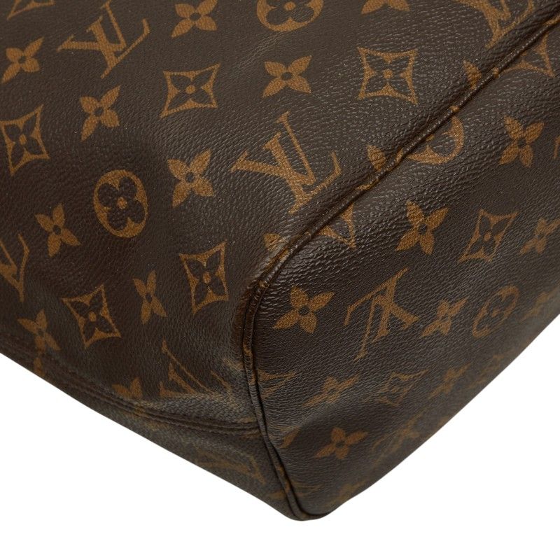 Louis Vuitton Monogram Neverfull MM Tote Brown Leather — view 7