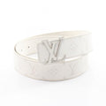 Louis Vuitton Belt LV Initial 40 Reversible Silver Leather Canvas