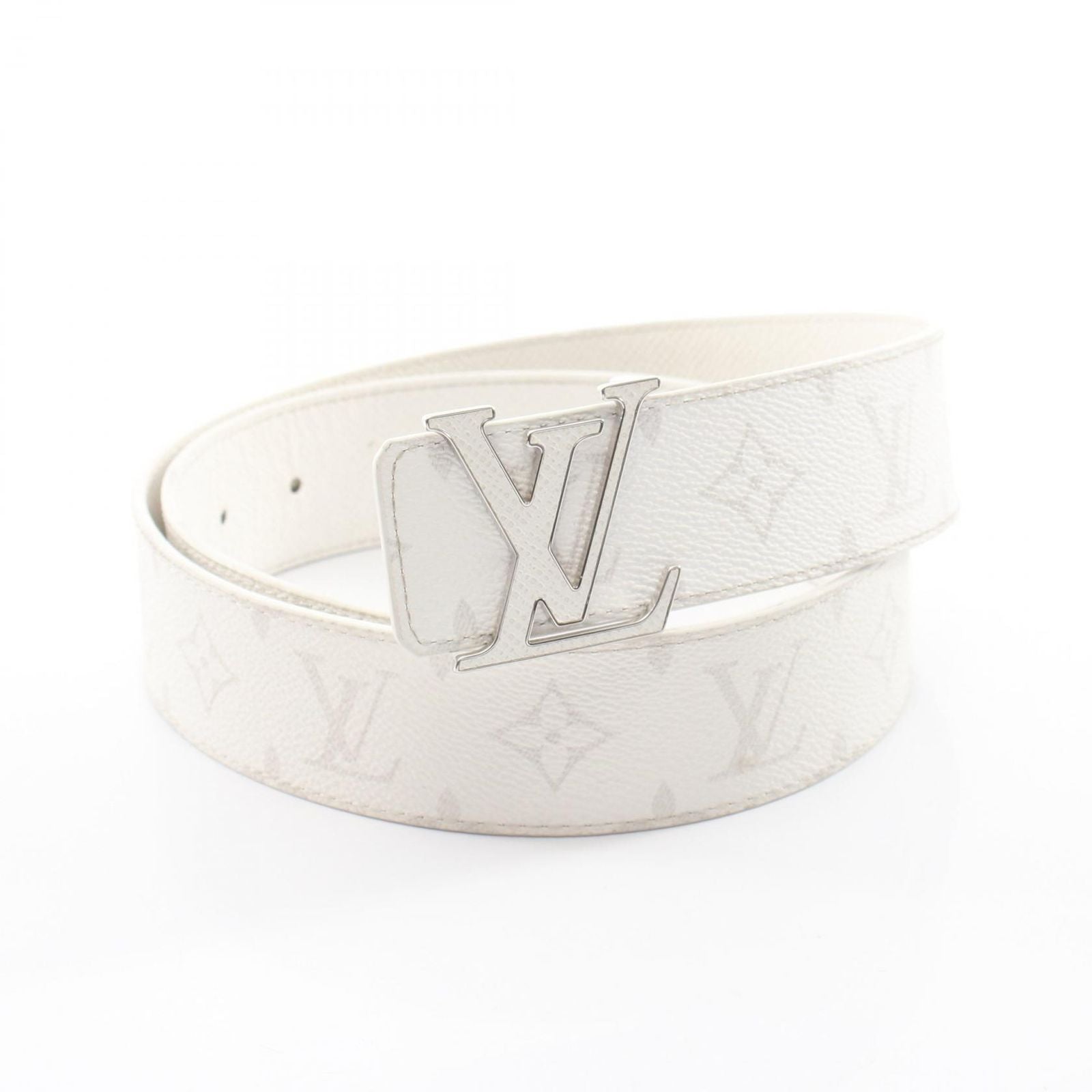 Louis Vuitton Belt LV Initial 40 Reversible Silver Leather Canvas