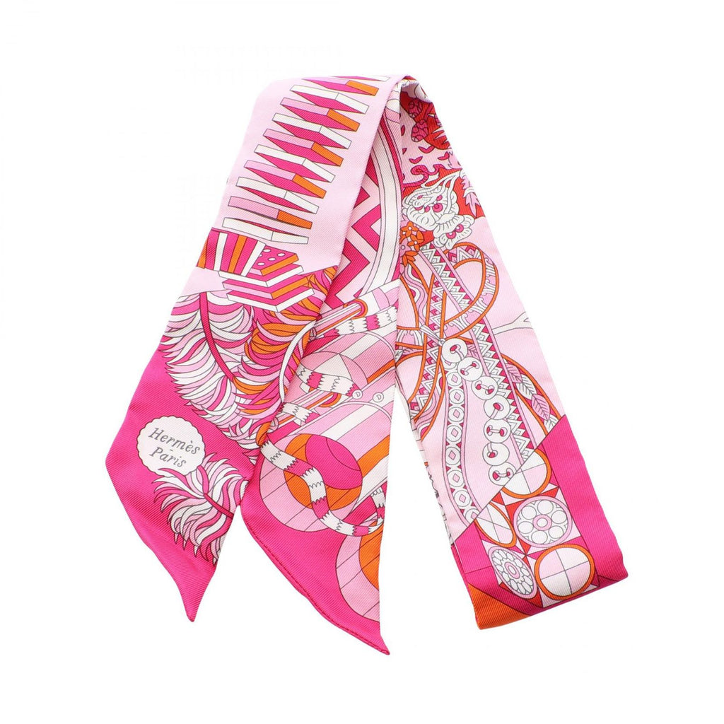 Hermes Scarf Twill de L'ombrelle Aux Duels Ribbon Silk