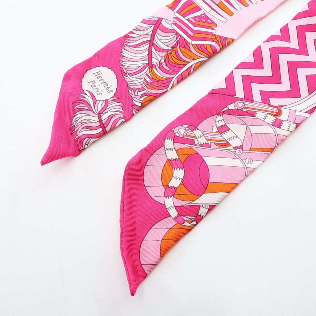 Hermes Scarf Twill de L'ombrelle Aux Duels Ribbon Silk — view 6