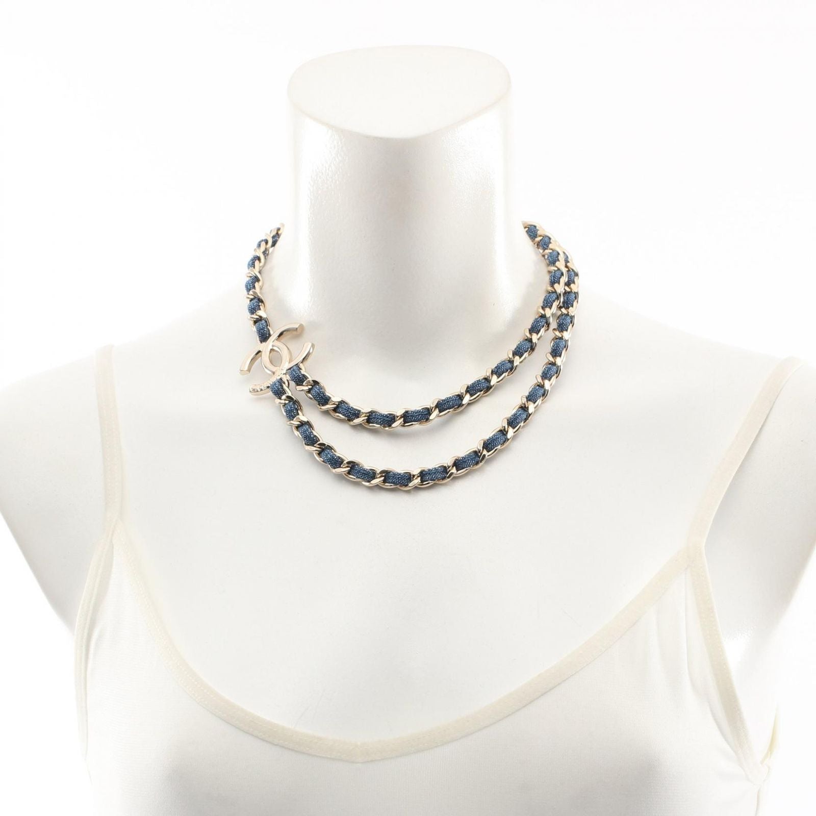 Chanel Necklace CC Logo Double Strand — view 4