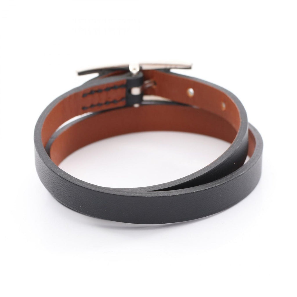 Hermes Bracelet Behapi Double Tour Silver Reversible Leather — view 2