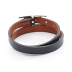 Hermes Bracelet Behapi Double Tour Silver Reversible Leather — view 2