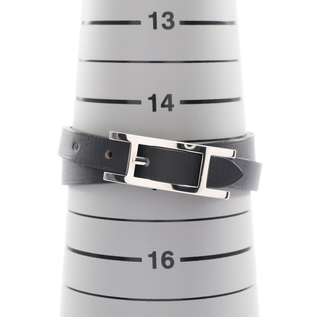 Hermes Bracelet Behapi Double Tour Silver Reversible Leather — view 6