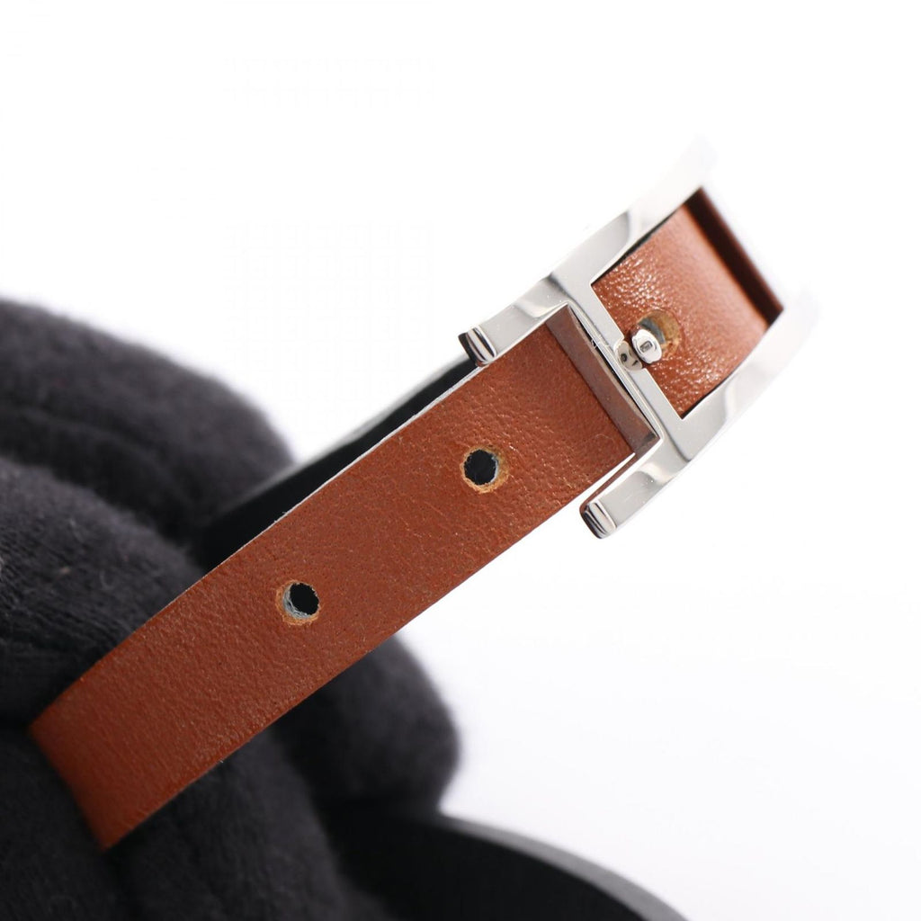 Hermes Bracelet Behapi Double Tour Silver Reversible Leather — view 9