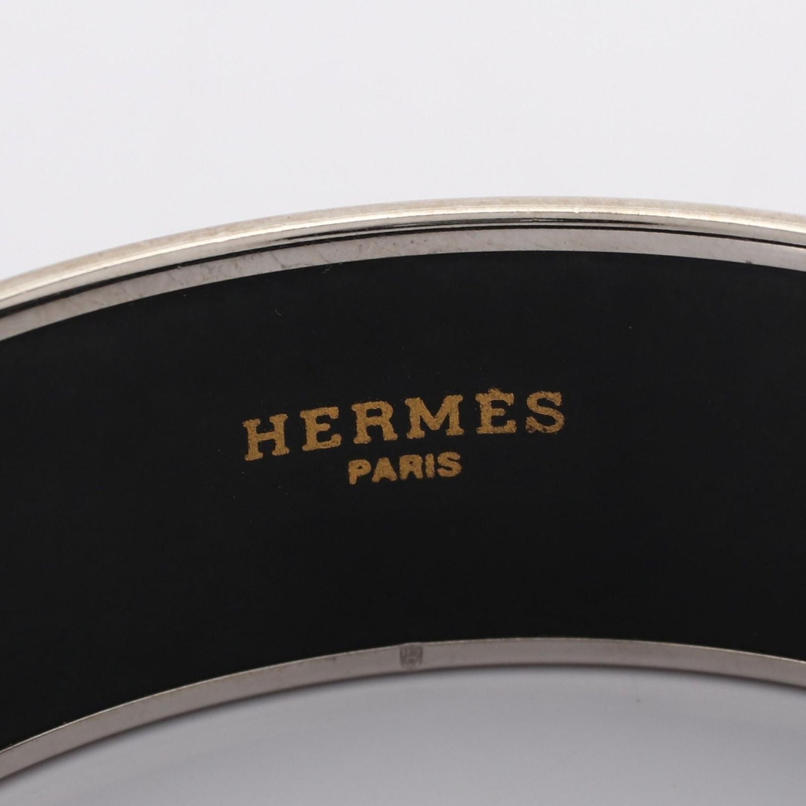 Hermes Bangle Enamel GM Horse Pattern Stainless Steel Bracelet — view 3